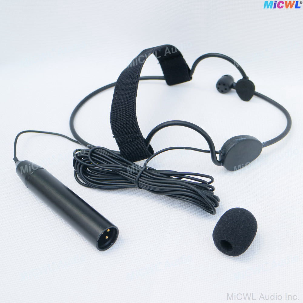 ME3 XLR 3-Pin Cardioid Headset Microphone with 5m Cable for Audio Mixer 48V Phantom Power