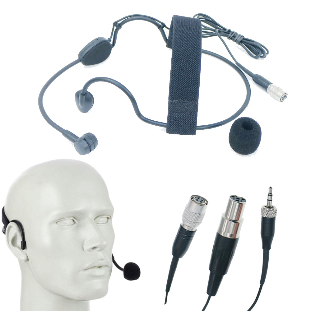 Premium ME3 Black Cardioid Headset Mic for Shure/Sennheiser/AKG Wireless BeltPack & PC