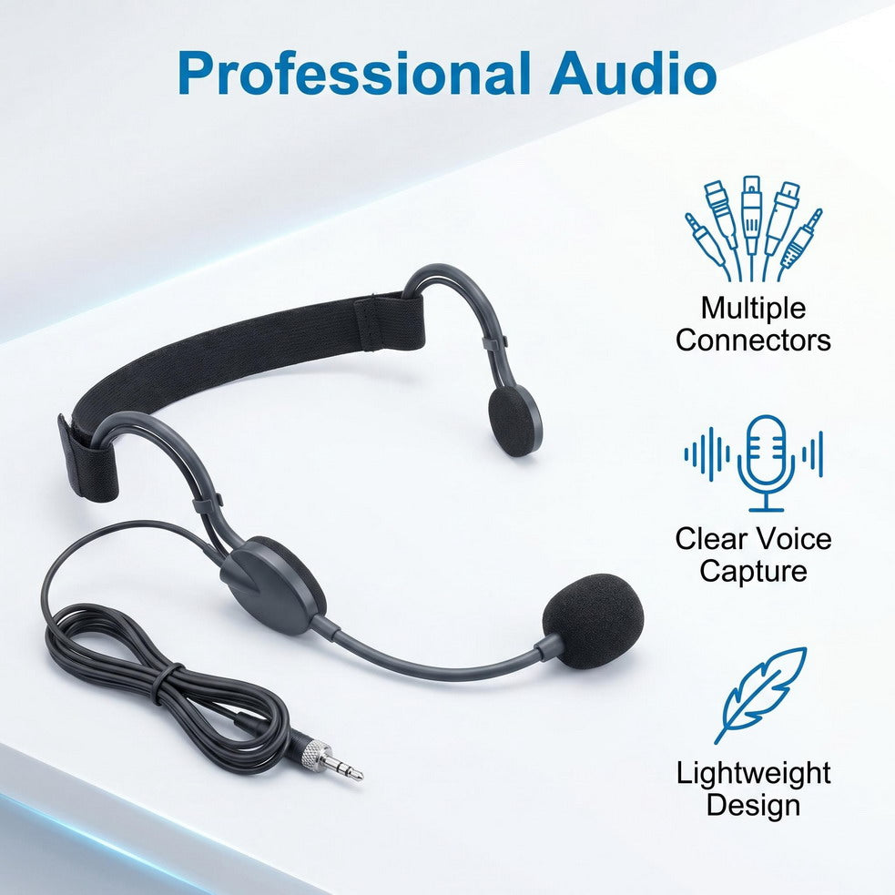 Premium ME3 Black Cardioid Headset Mic for Shure/Sennheiser/AKG Wireless BeltPack & PC