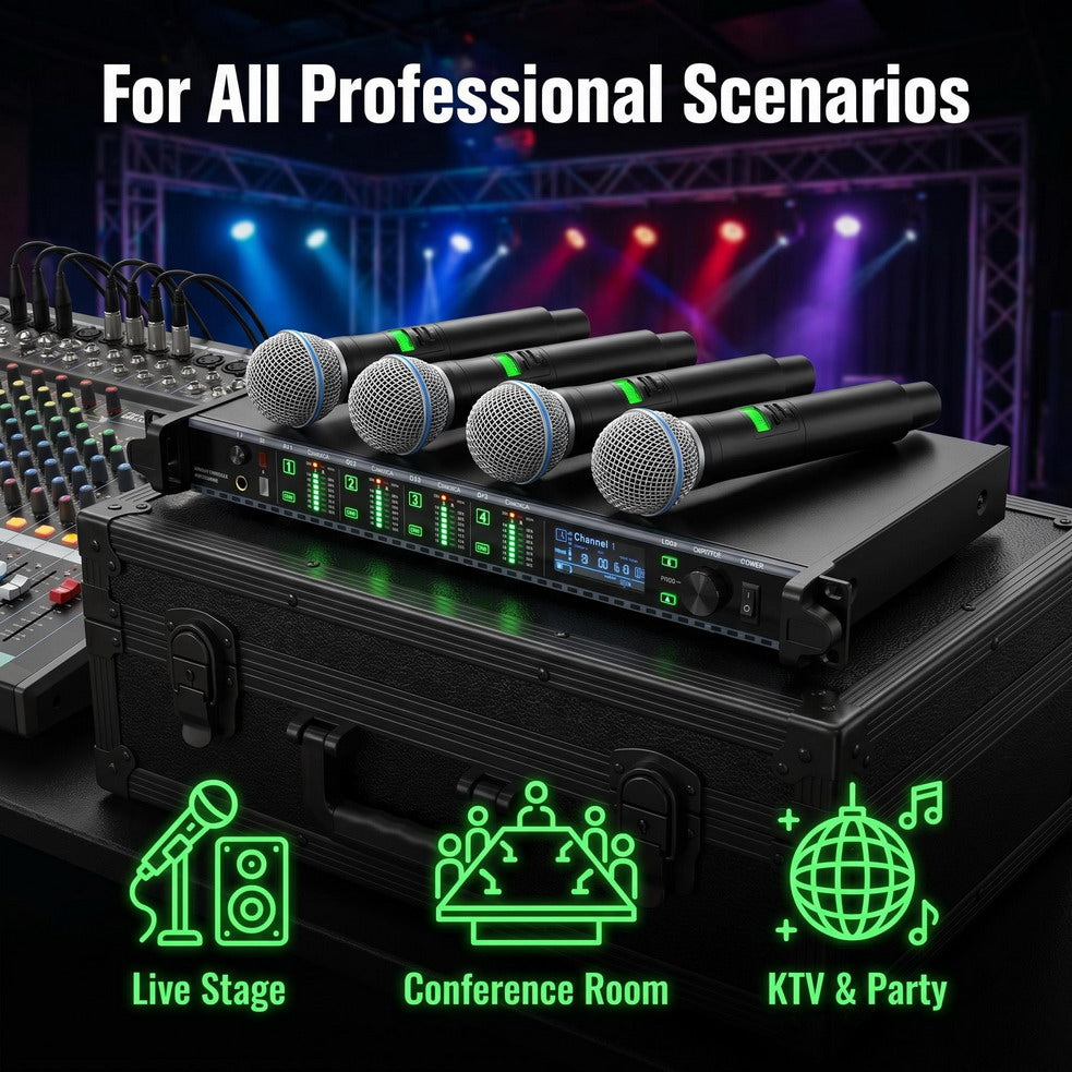 AD4Q 4× Beta58 Dynamic Handheld Wireless Microphone System