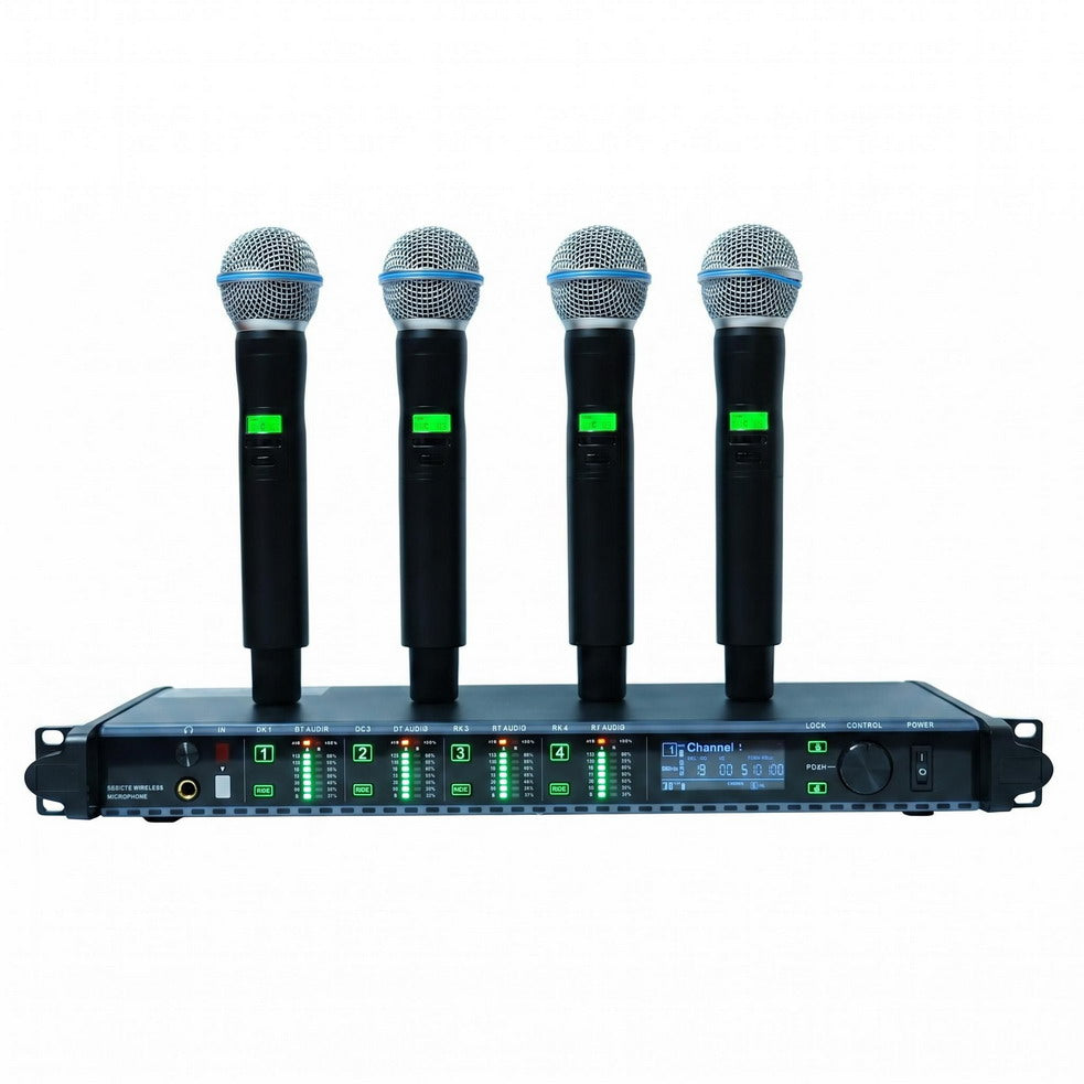 AD4Q 4× Beta58 Dynamic Handheld Wireless Microphone System