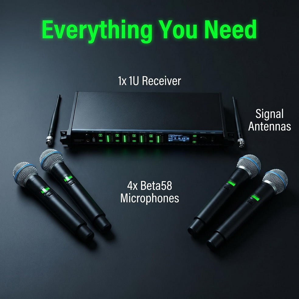 AD4Q 4× Beta58 Dynamic Handheld Wireless Microphone System