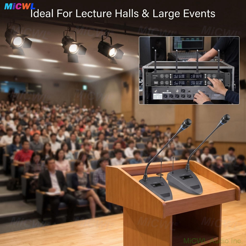 Pro 8-Channel Gooseneck Wireless Conference Gooseneck Mic System MiCWL D3880