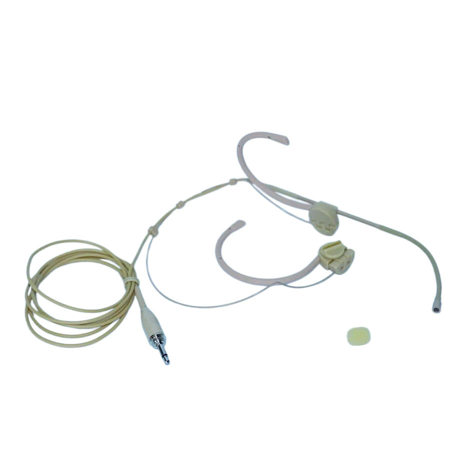 MiCWL OM12 Foldable Dual Ear-Hook Headset Microphone with 3.5mm Lock Connector for Wireless & Wired Devices