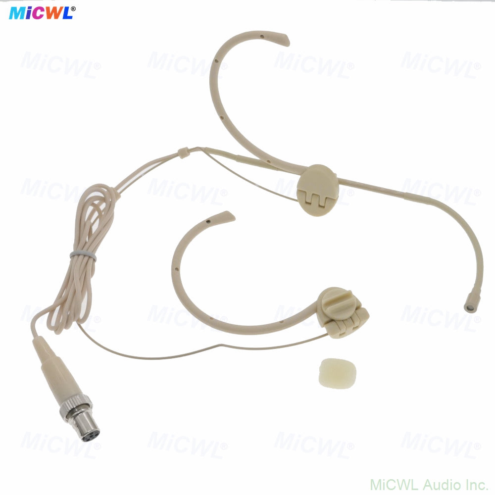 MiCWL OM12 Foldable Dual Ear-Hook Headset Microphone for MiPro TA4F Lock Wireless