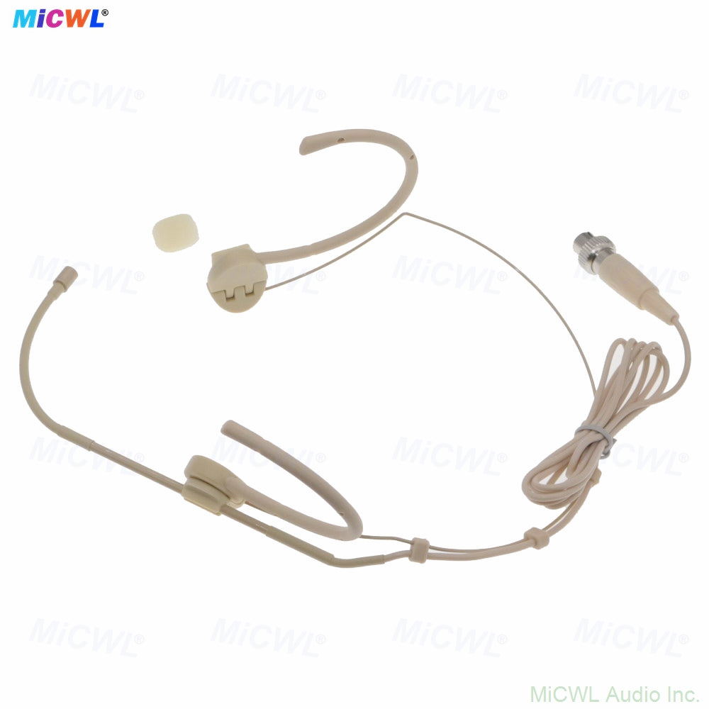 MiCWL OM12 Foldable Dual Ear-Hook Headset Microphone for MiPro TA4F Lock Wireless