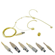 OM68 Beige Cardioid Headset Mic Microphone for Shure/Sennheiser/AKG/ PC BodyPack Wireless 6 Plug Option