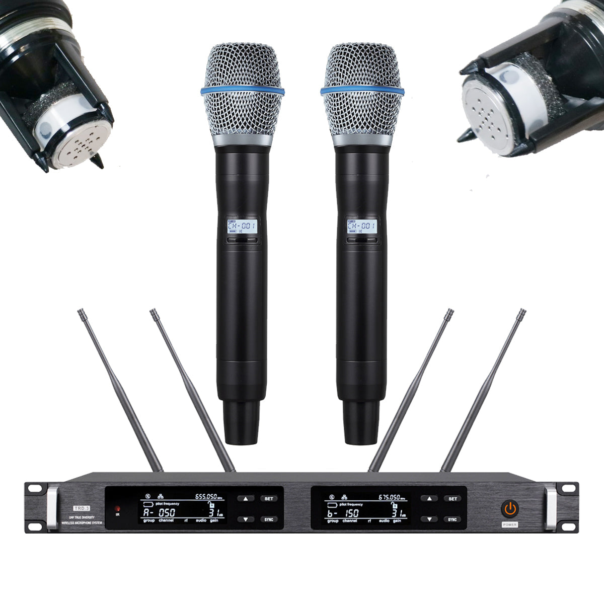 ULXD4D Beta87 Condenser Dual-Channel UHF Digital Wireless Microphone System with 2× Beta87a Handhelds