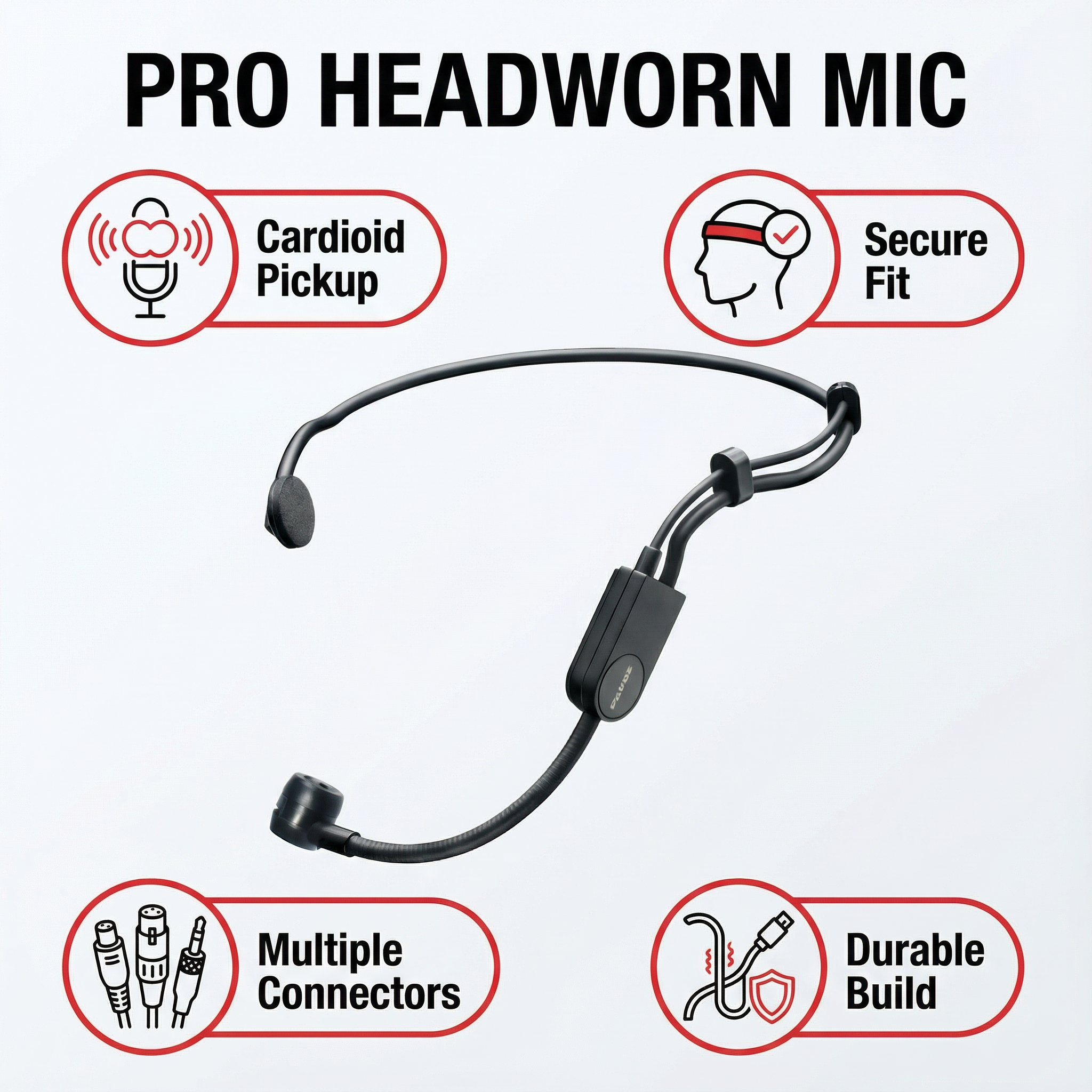 PGA31 Cardioid Headset Microphone for Shure Sennheiser AKG Wireless BodyPack Systems