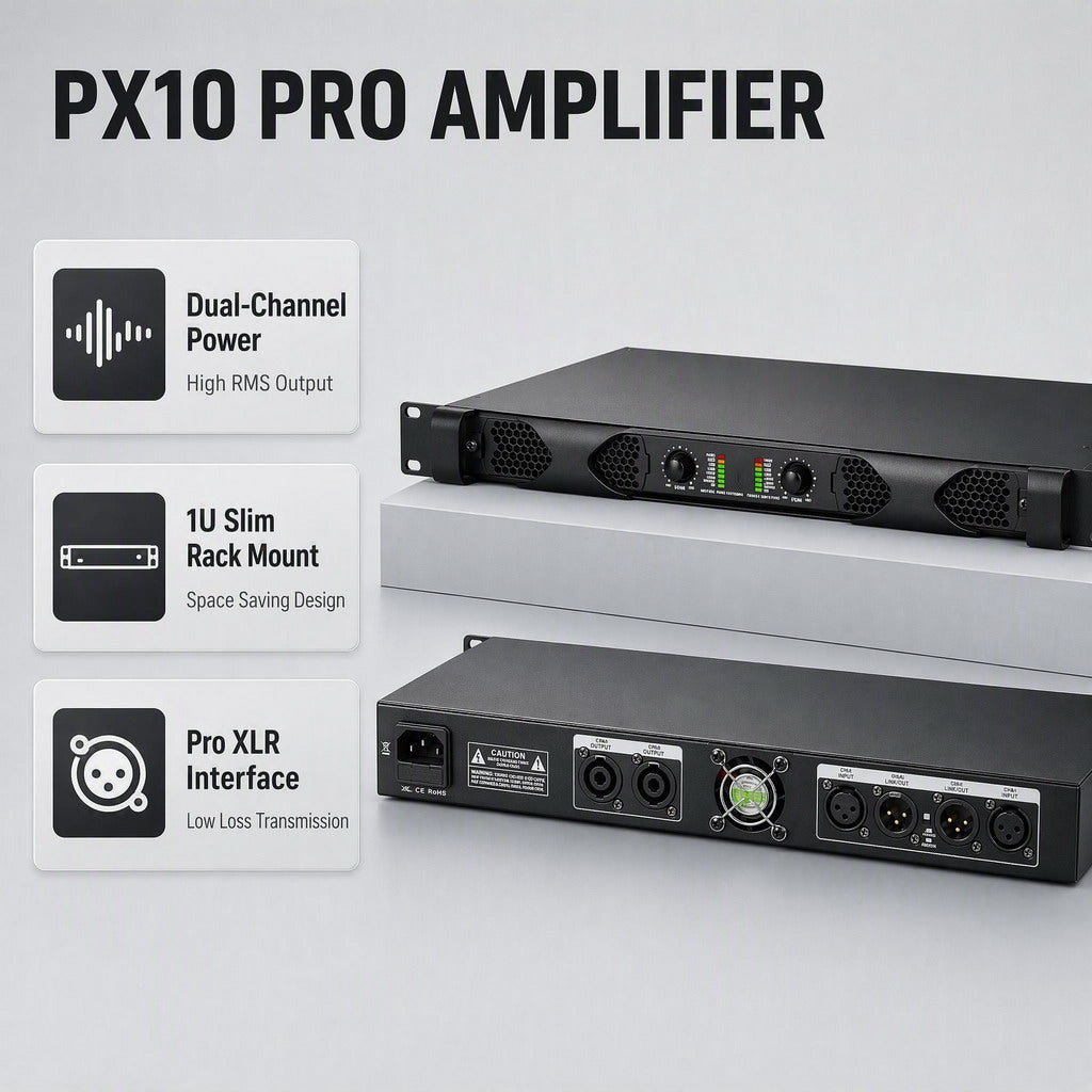 MiCWL PX10 Dual Channel 4000W Digital Power Amplifier 1U Rack 2x1000W 8Ohms
