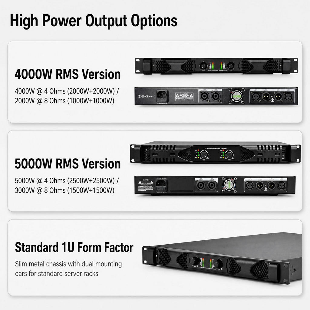 MiCWL PX10 Dual Channel 4000W Digital Power Amplifier 1U Rack 2x1000W 8Ohms