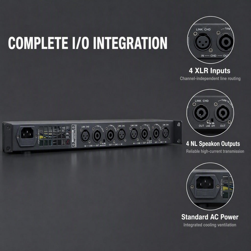 PX40 6000W 4-Channel Digital Pro Power Amplifier 1U Rack AMP 4x 1000W
