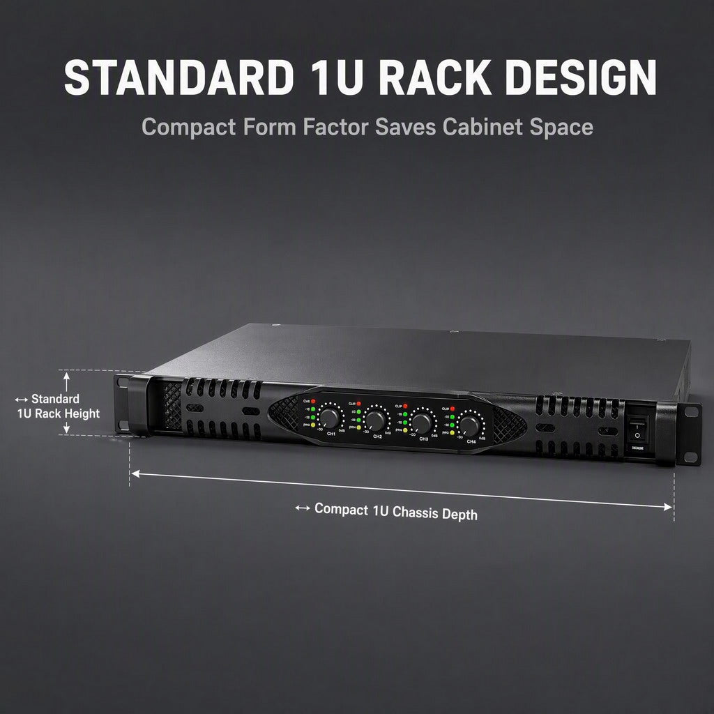 PX40 6000W 4-Channel Digital Pro Power Amplifier 1U Rack AMP 4x 1000W