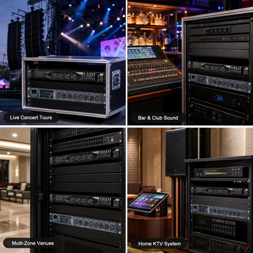 PX40 6000W 4-Channel Digital Pro Power Amplifier 1U Rack AMP 4x 1000W