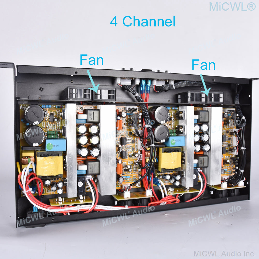 MiCWL CA6400 Professional 4 Channel 52000W Digital Power Amplifier 1U Rack Mount for Stage Concert PA