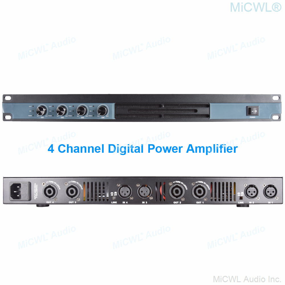 CA-6400W Pro 4-Channel Digital Power Amplifier 5200W Drive 4 Speaker