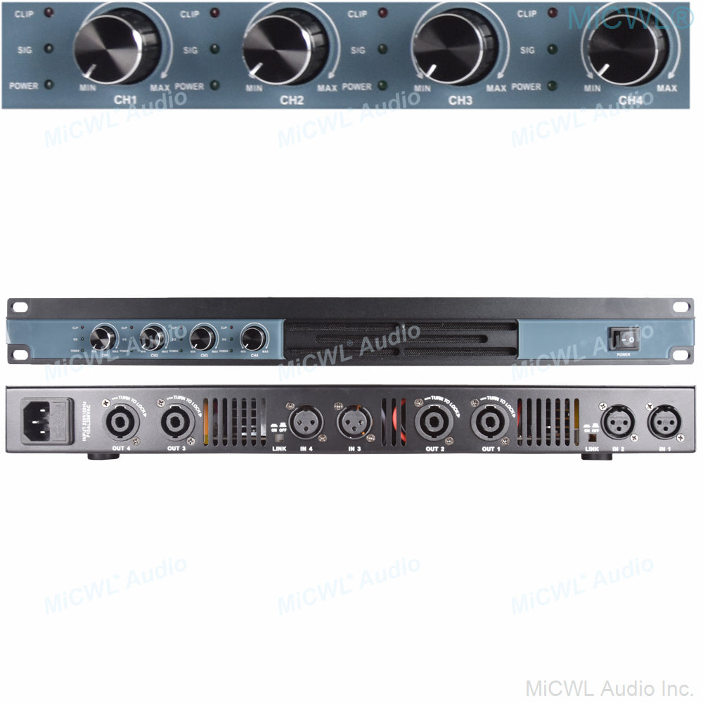 CA-6400W Pro 4-Channel Digital Power Amplifier 5200W Drive 4 Speaker