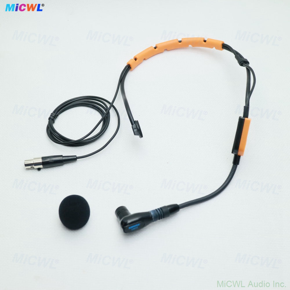 Premium SM31/SM35 Cardioid Headset Mic TA4F for Shure Wireless - 3 Styles Orange-Black