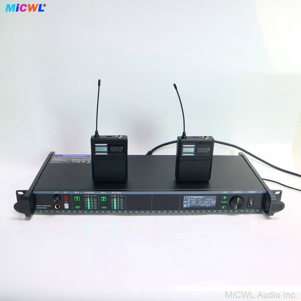 AD4D Dual-Channel UHF Digital Wireless Headset System with Bodypack Transmitters (Black)