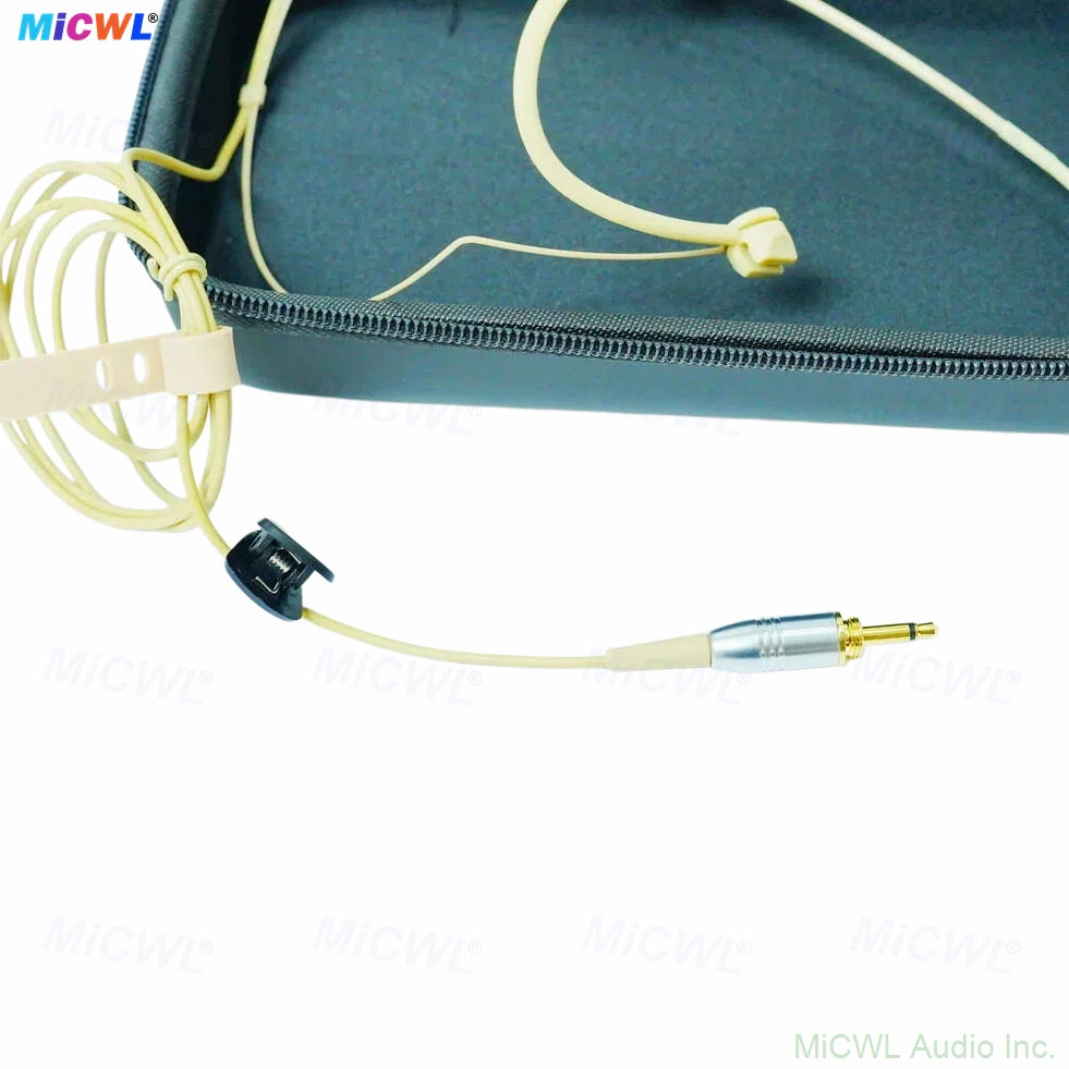 MiCWL S630 Cardioid Beige Headset Microphone – 3.5mm Lock Mono Connector for Wireless Bodypack & Computer