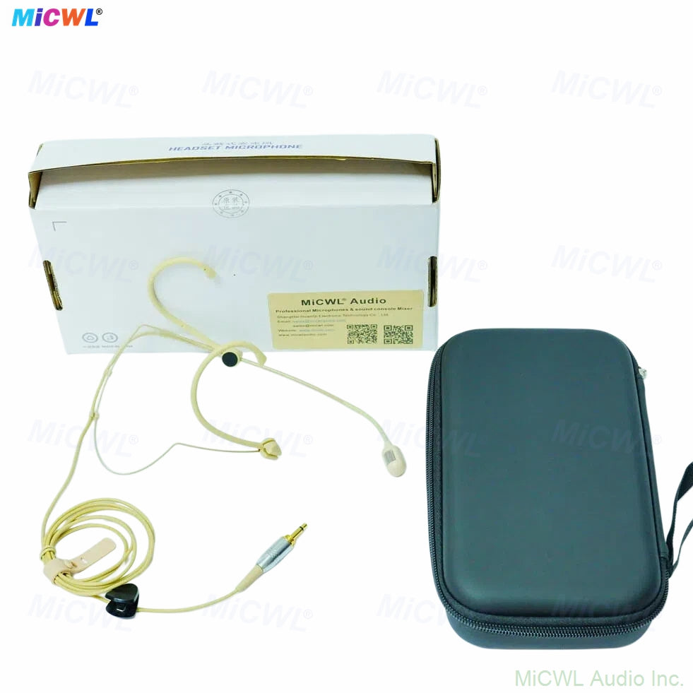 MiCWL S630 Cardioid Beige Headset Microphone – 3.5mm Lock Mono Connector for Wireless Bodypack & Computer