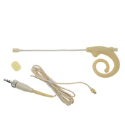 Beta-12 Beige Spiral Ear-Hook Omni Headset Mic Detachable Cable For Sennheiser Shure MiPro AKG Wireless Bodypack