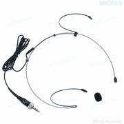 MiCWL B40 Black Double Ear Headset Microphone for Sennheiser Wireless Transmitters 3.5mm Stereo Lock