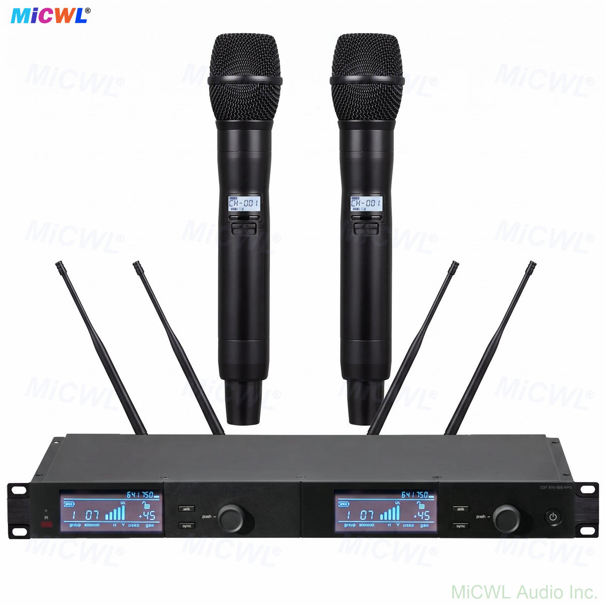 Pro ULXD4D 200 Channel UHF Wireless Microphone System 1 ULXD4D Receiver 2 x KSM9 Handheld Mics 4 Antennas Dual LCD Metal Body