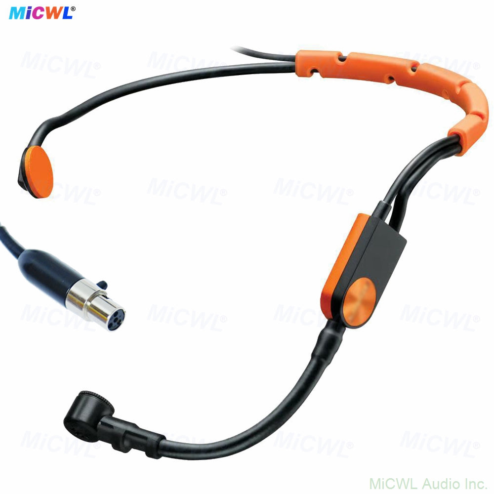 Premium SM31/SM35 Cardioid Headset Mic TA4F for Shure Wireless - 3 Styles Orange-Black