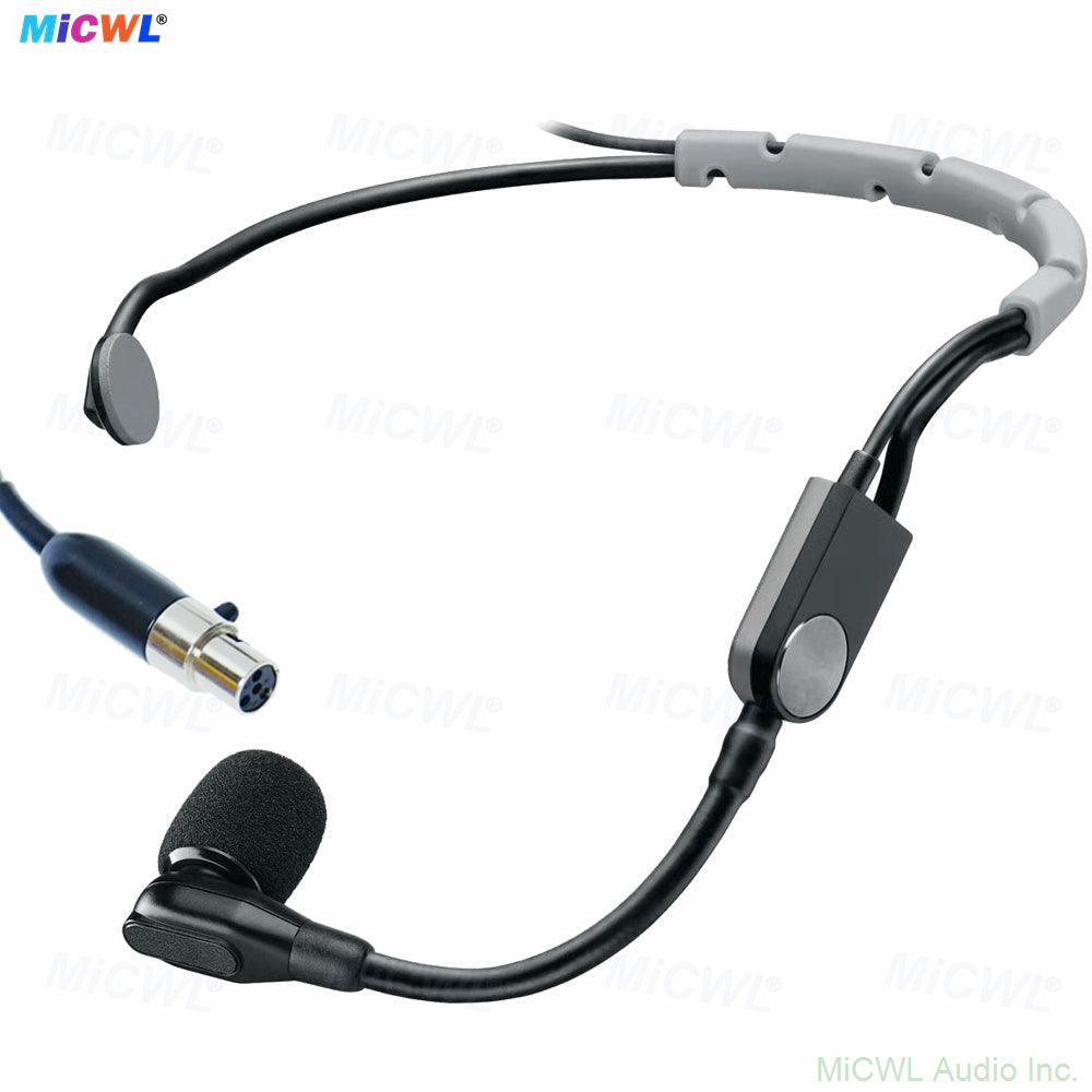 SM35 Headset Microphone with TA4F 4-Pin Mini XLR for Shure Wireless Bodypack Supercardioid Black-Grey