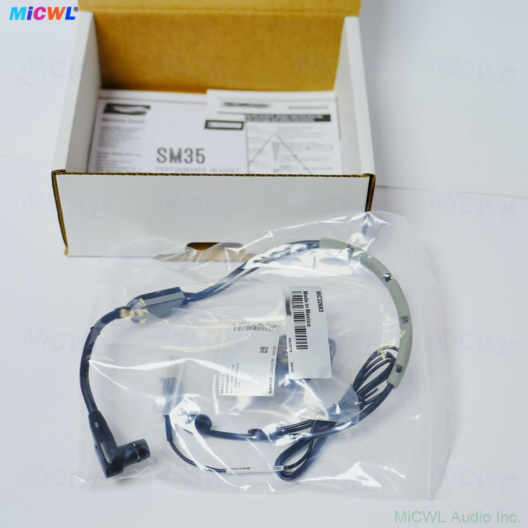SM35 Headset Microphone with TA4F 4-Pin Mini XLR for Shure Wireless Bodypack Supercardioid Black-Grey