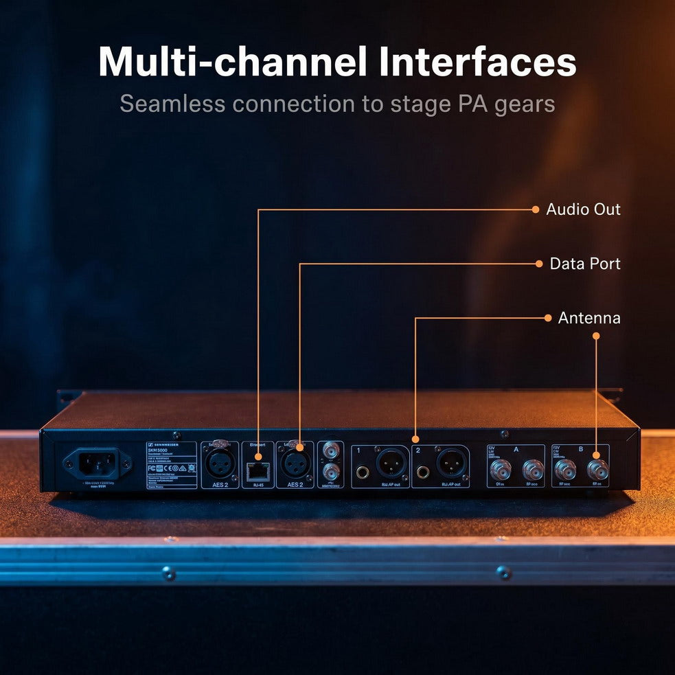 EW6000 Dual-Channel Digital Wireless Microphone System – SKM6000 Receiver + 2× SKM9000 Handheld Mics, 300 Channels, True Diversity