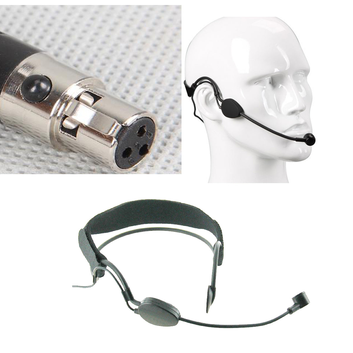 Premium ME3 Black Cardioid Headset Mic for Shure/Sennheiser/AKG Wireless BeltPack & PC