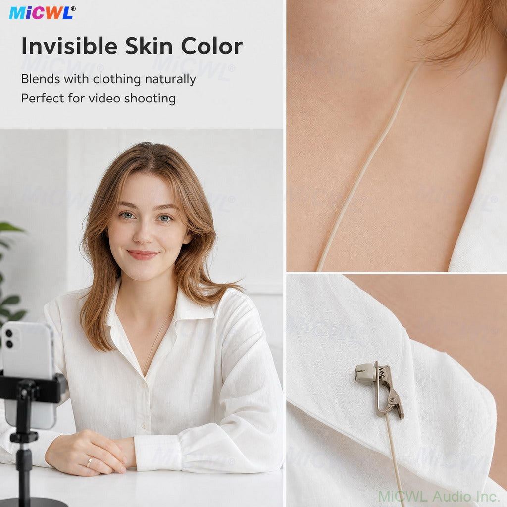 TL35 Beige Omnidirectional Lavalier Mic for Shure/Sennheiser/AKG/MIPRO Wireless BodyPack