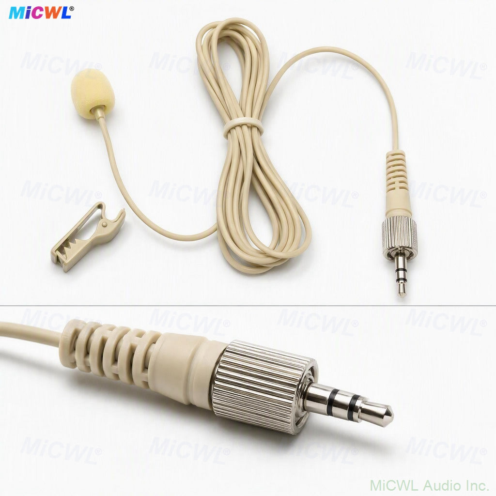 TL35 Beige Omnidirectional Lavalier Mic for Shure/Sennheiser/AKG/MIPRO Wireless BodyPack