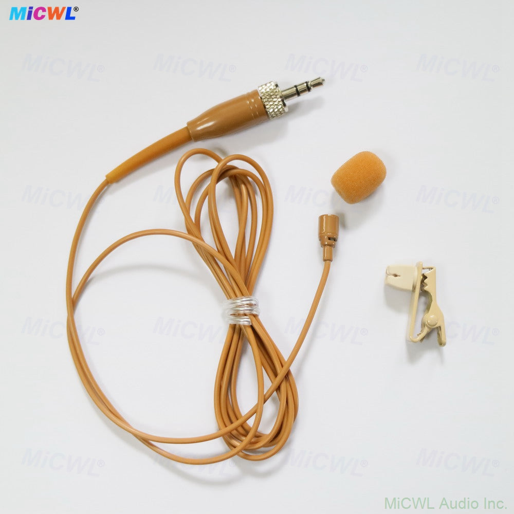 TL35 Tan Omnidirectional Lavalier Microphone for Shure Wireless BeltPack – TA4F Mini XLR 4-Pin Connector