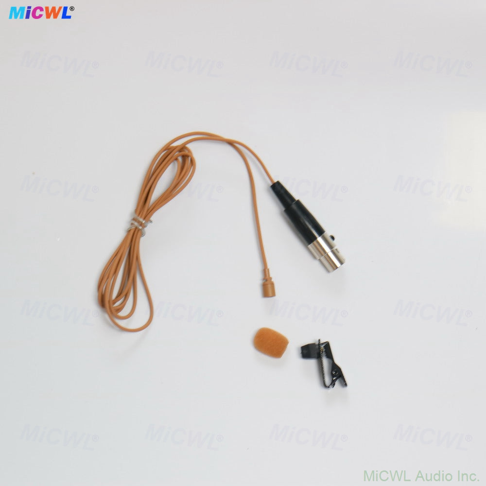 TL35 Tan Omnidirectional Lavalier Microphone for Shure Wireless BeltPack – TA4F Mini XLR 4-Pin Connector