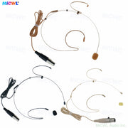 MiCWL C200 Dual Ear‑Hook Headset Microphone for AKG Wireless Bodypack Transmitter – Mini XLR 3‑Pin | Beige Black Brown - Main Product Shot