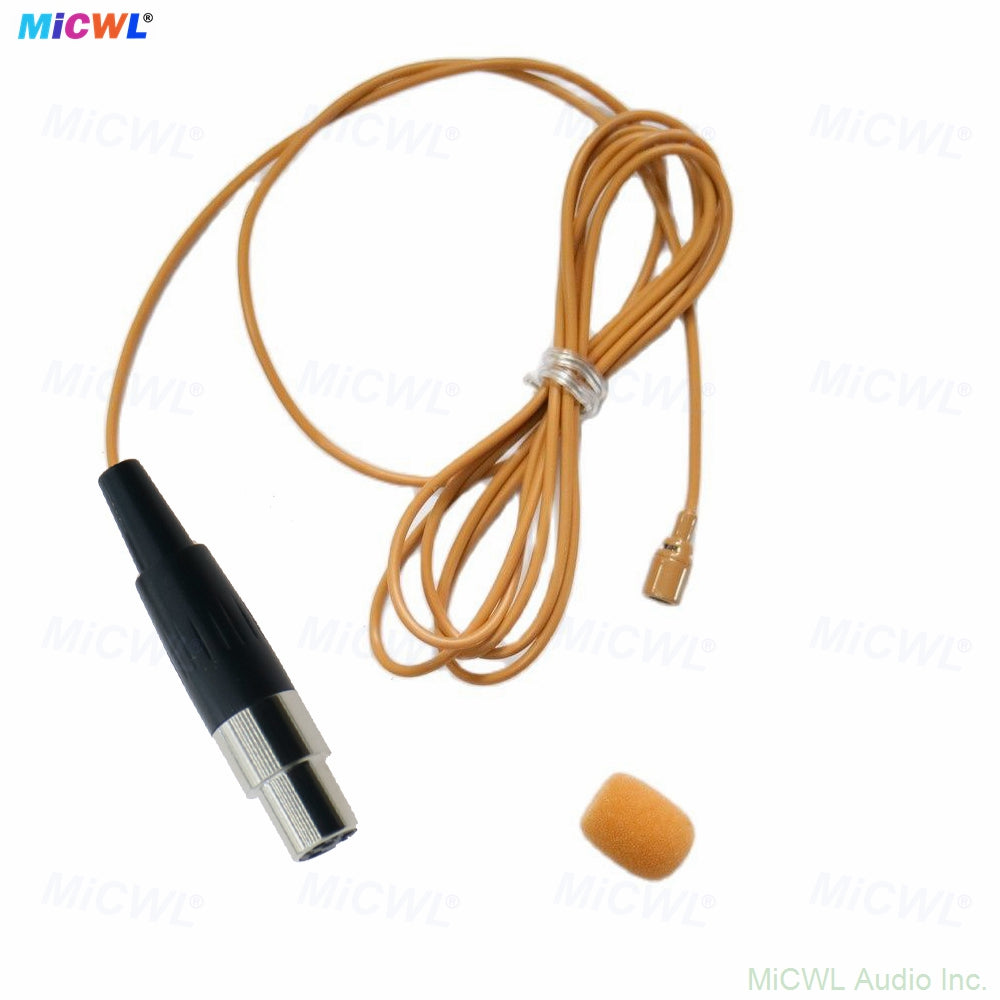 TL35 Tan Omnidirectional Lavalier Microphone for Shure Wireless BeltPack – TA4F Mini XLR 4-Pin Connector