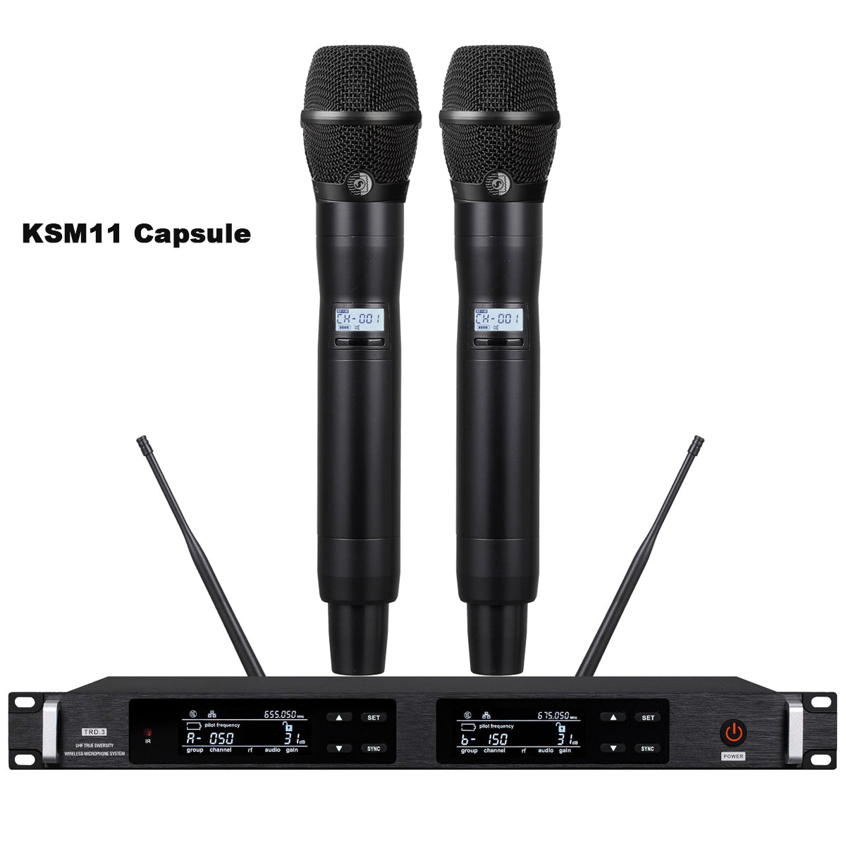 KSM11 Dual-Channel UHF Digital Wireless Microphone System with 2x KSM11 Capsule Metal Handhelds ULXD4D