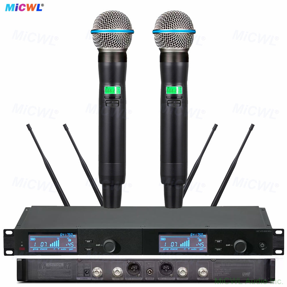 High Quality SLXD4D 2-Channel UHF Wireless System Dynamic Metal Microphone SLXD2 Beta58 Handheld Cordless MIC System