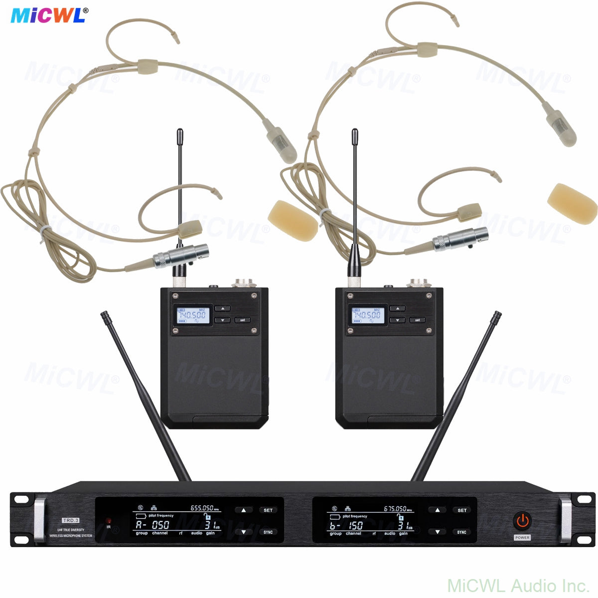 ULXD4D Dual-Channel UHF Digital Wireless Bodypack System with 2× Beta-55 Headsets Cardioid Mics