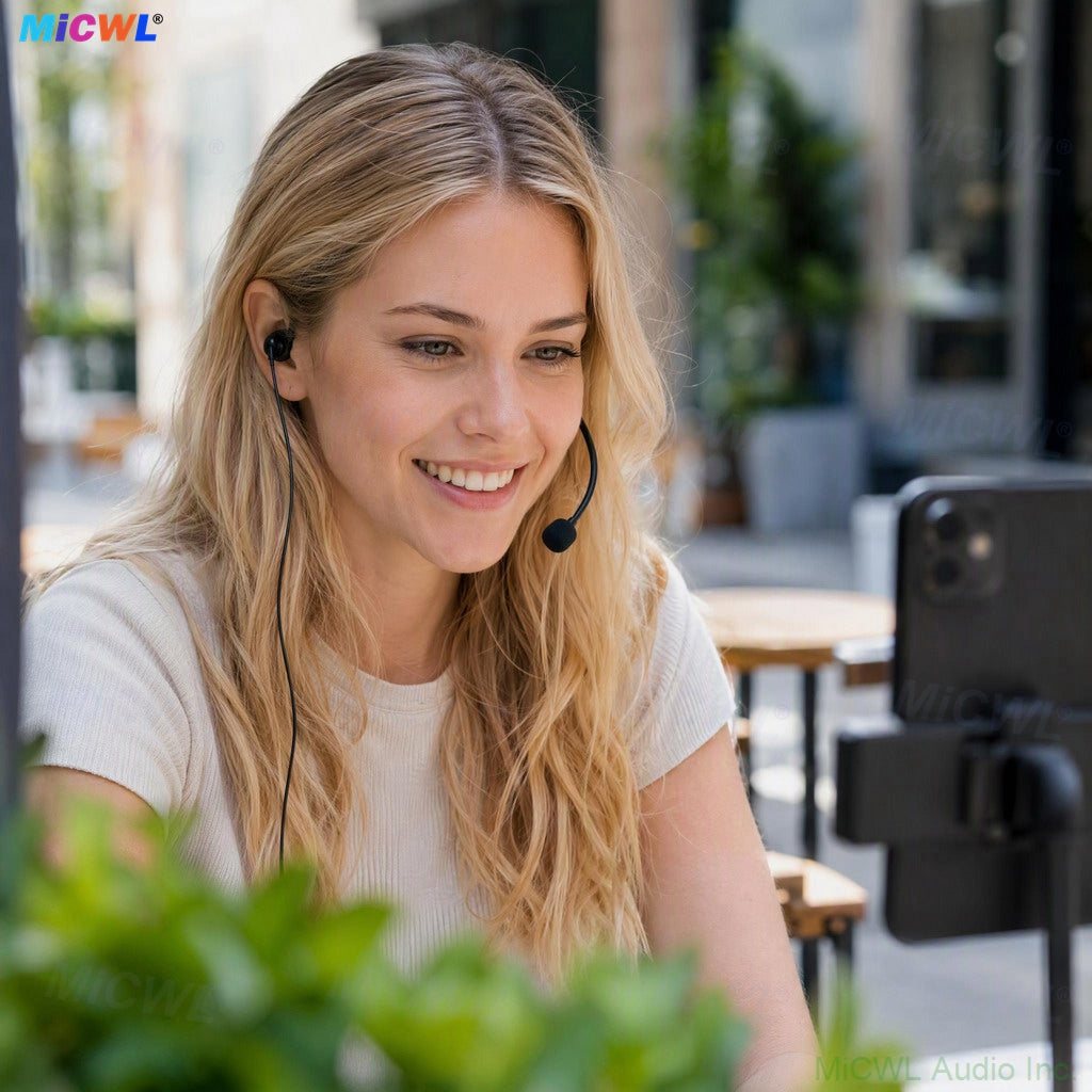 WBH53 Black Foldable Dual-Ear Headset Microphone for Shure Sennheiser AKG MiPro Wireless Bodypacks