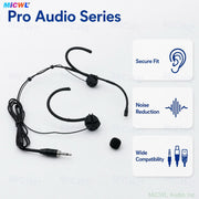 WBH53 Black Foldable Dual-Ear Headset Microphone for Shure Sennheiser AKG MiPro Wireless Bodypacks