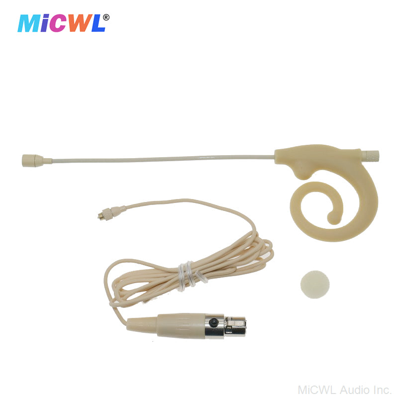 Beta-12 Snail Earset Headset Microphone For Sennheiser Shure AKG Audio-Technica MiPro Wireless BeltPack