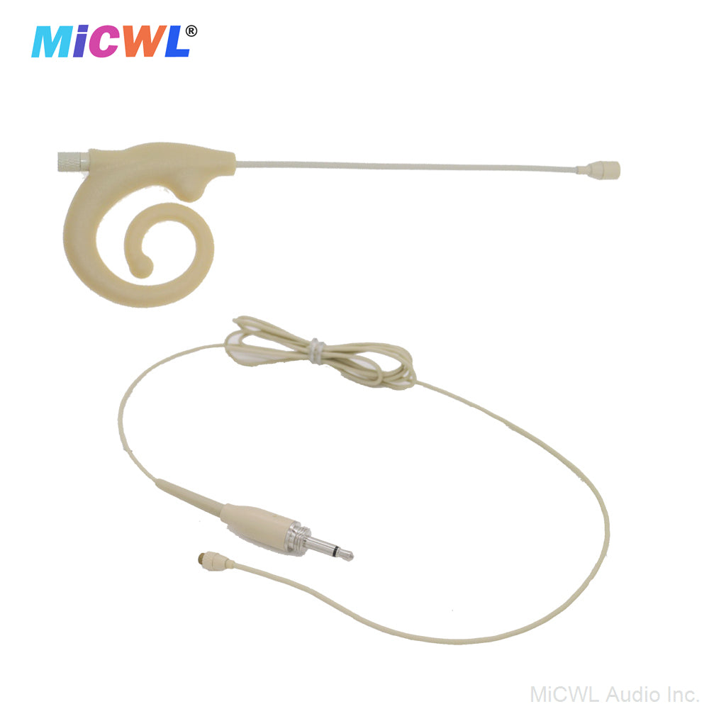 Beta-12 Snail Earset Headset Microphone For Sennheiser Shure AKG Audio-Technica MiPro Wireless BeltPack