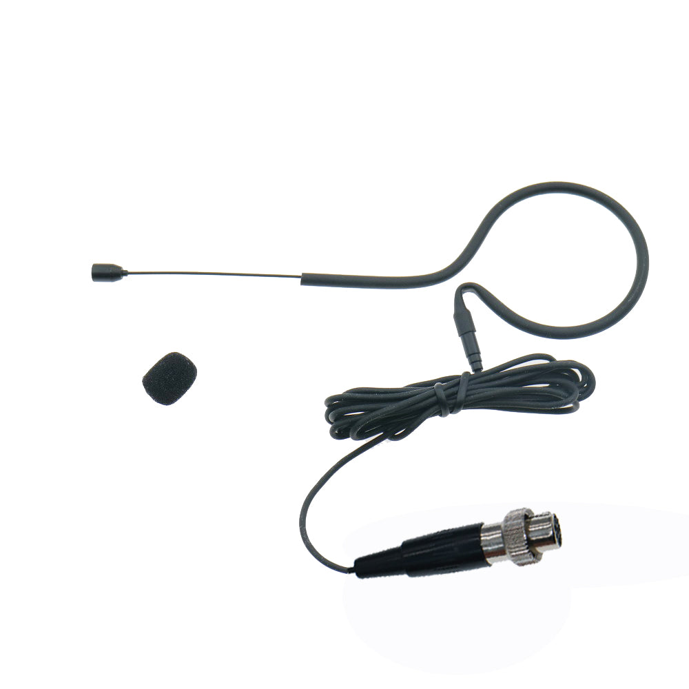 MiCWL HM200 Black Single Ear‑Hook Headset Microphone for MIPRO Wireless Bodypack Transmitter – Mini TA4F 4‑Pin Lock