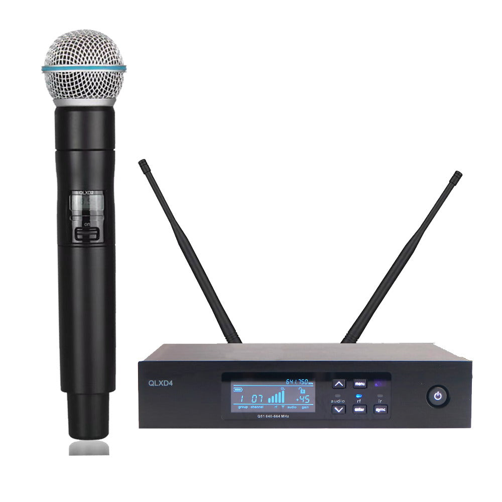 QLXD4 Receiver Beta58 Metal Handheld Wireless Microphone System QLXD24
