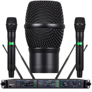 AD4D-II Dual-Channel UHF Digital Wireless Microphone System – 2× KSM9 Metal Handheld Mics, 1U Rack Receiver, Encrypted Transmission