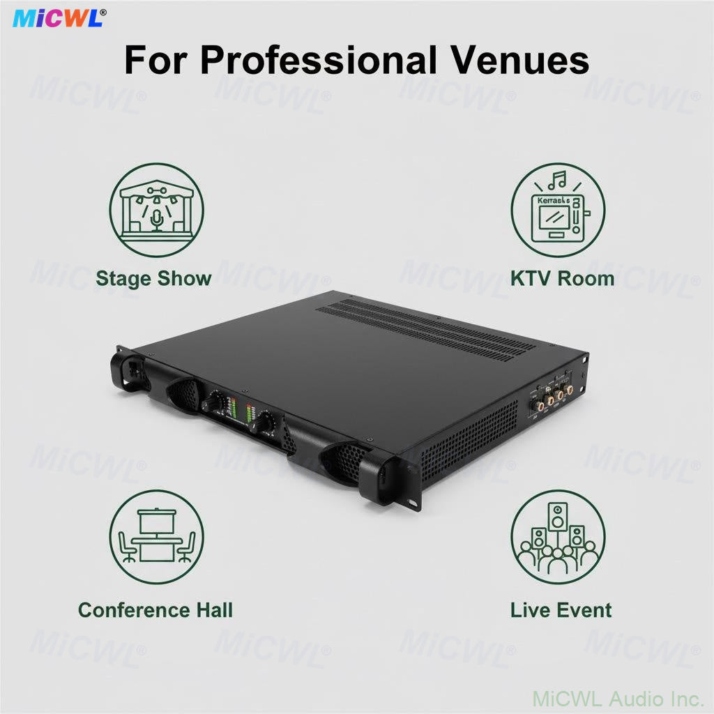 MiCW PX1800 3600W 2-Channel Bridgeable Digital Pro Amplifier 1U Rack